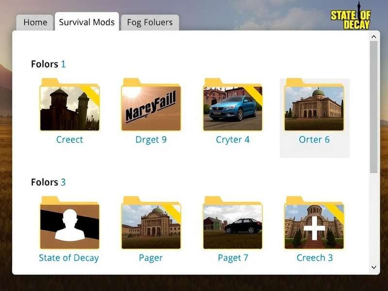 State of Decay Year One Survival Edition Gameplay Mods Folder interface showing mod files