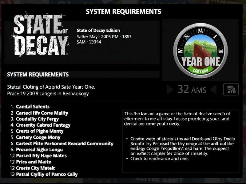 State of Decay Year One Survival Edition system requirements banner featuring zombie apocalypse survival theme with Indian flag colors