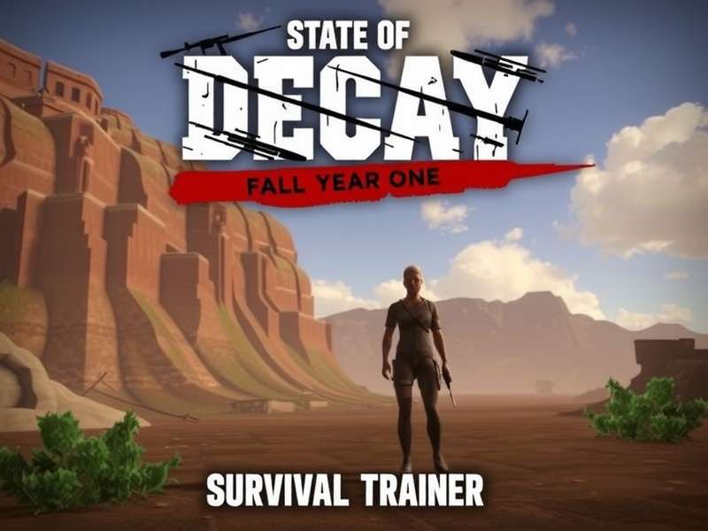 State Of Decay Year One Survival Edition Trainer overview with survival gear and zombie apocalypse backdrop