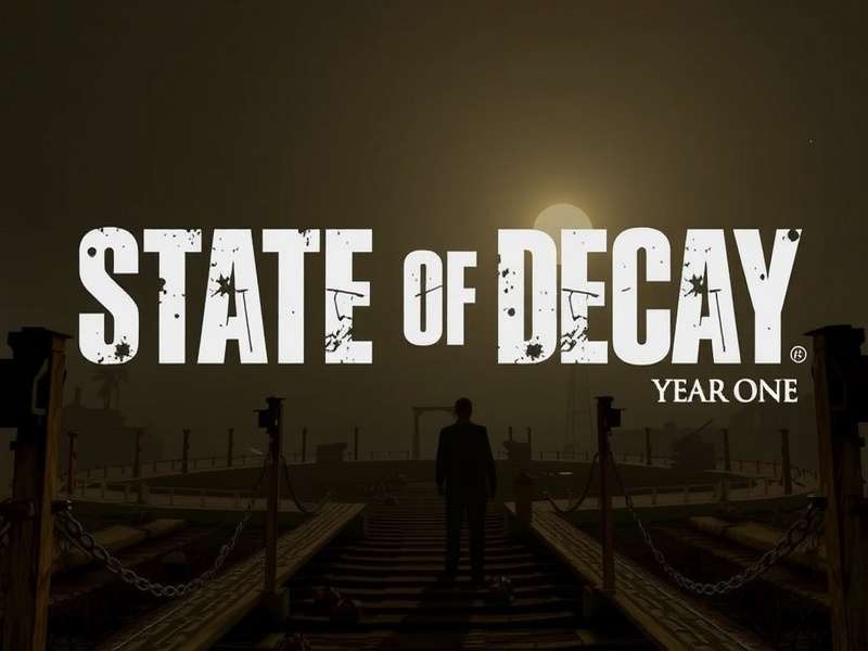 State of Decay Year One Survival Edition gameplay screenshot showing survivor exploring a zombie-infested town