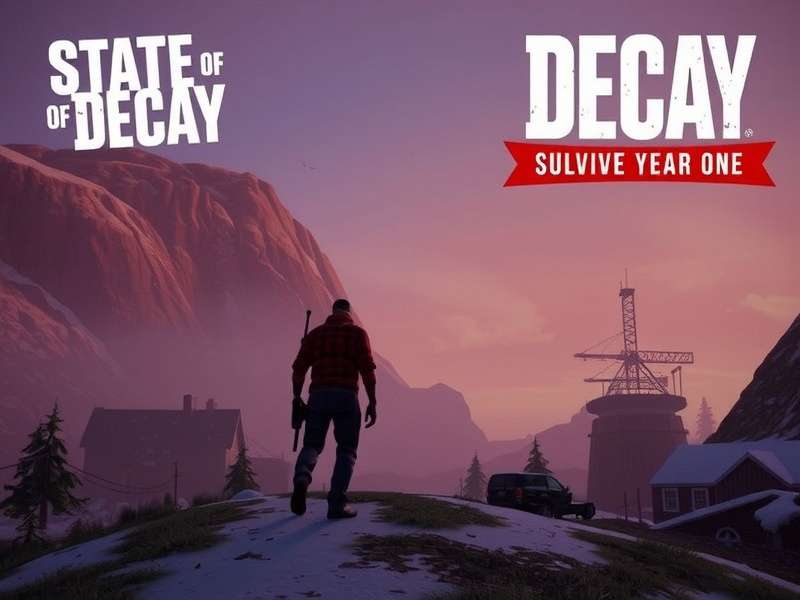State of Decay Year One Survival Edition for Xbox One English cover art showing survivors and zombies in Trumbull Valley